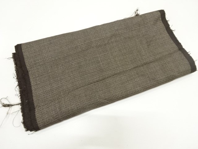 JAPANESE KIMONO / ANTIQUE DORO OSHIMA TSUMUGI FLOWER PATTERN WEAVING K